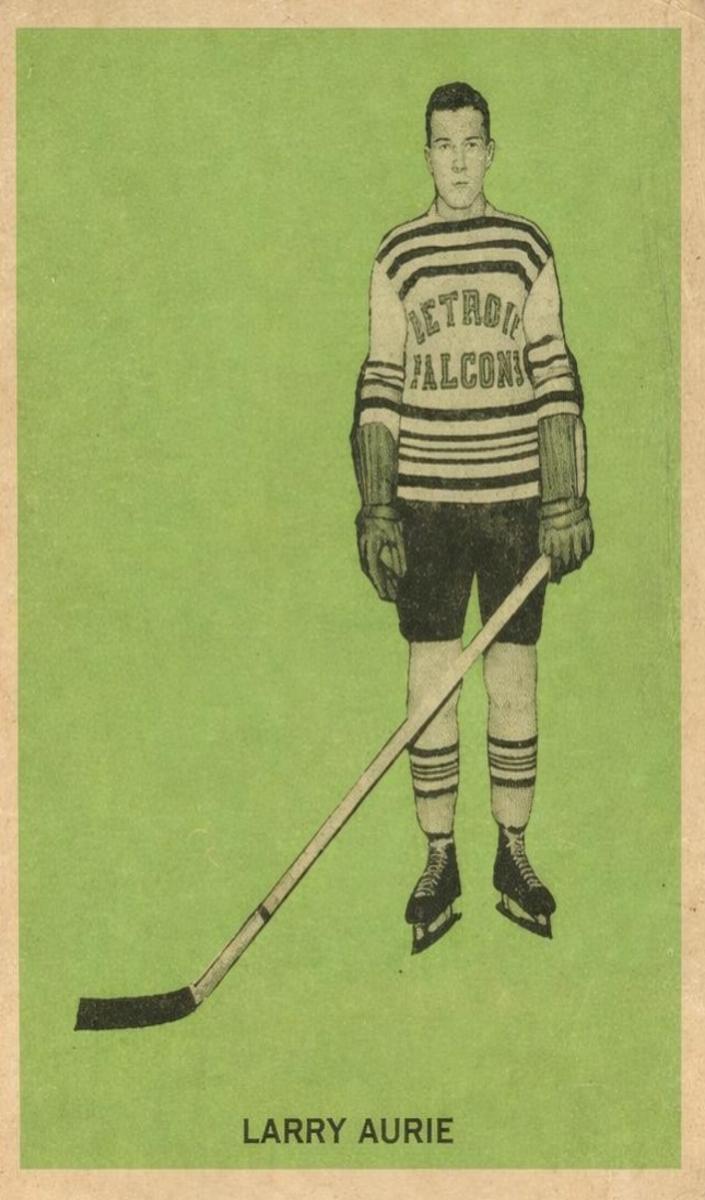 1933 Hamilton Gum V288 Hockey Larry Aurie #44