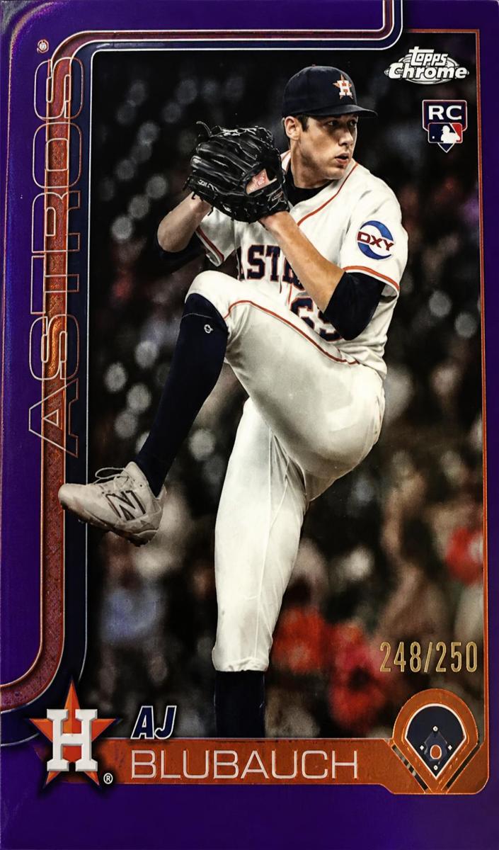 2025 Topps Chrome Update Baseball Purple Refractor AJ Blubaugh #USC163