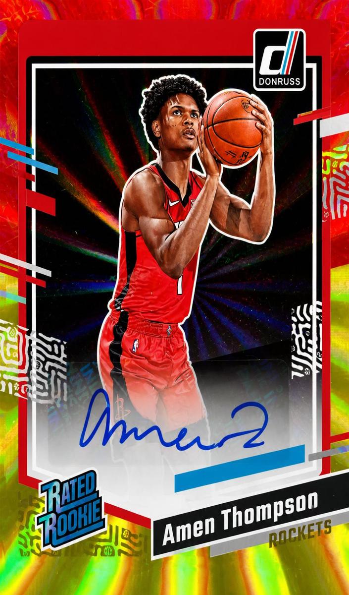 2023 Panini Donruss Basketball Holo Red and Gold Laser Amen Thompson #253 PSA 8.5