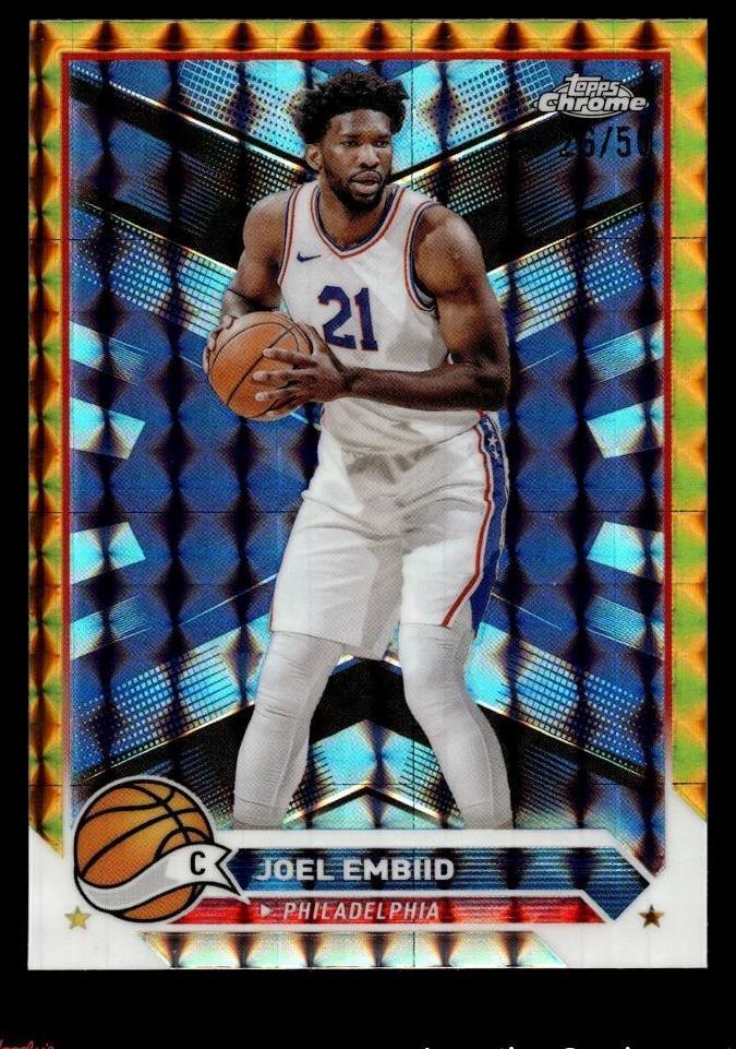 2023 Topps Chrome Basketball Gold Geometric Joel Embiid #100 PSA 8.5