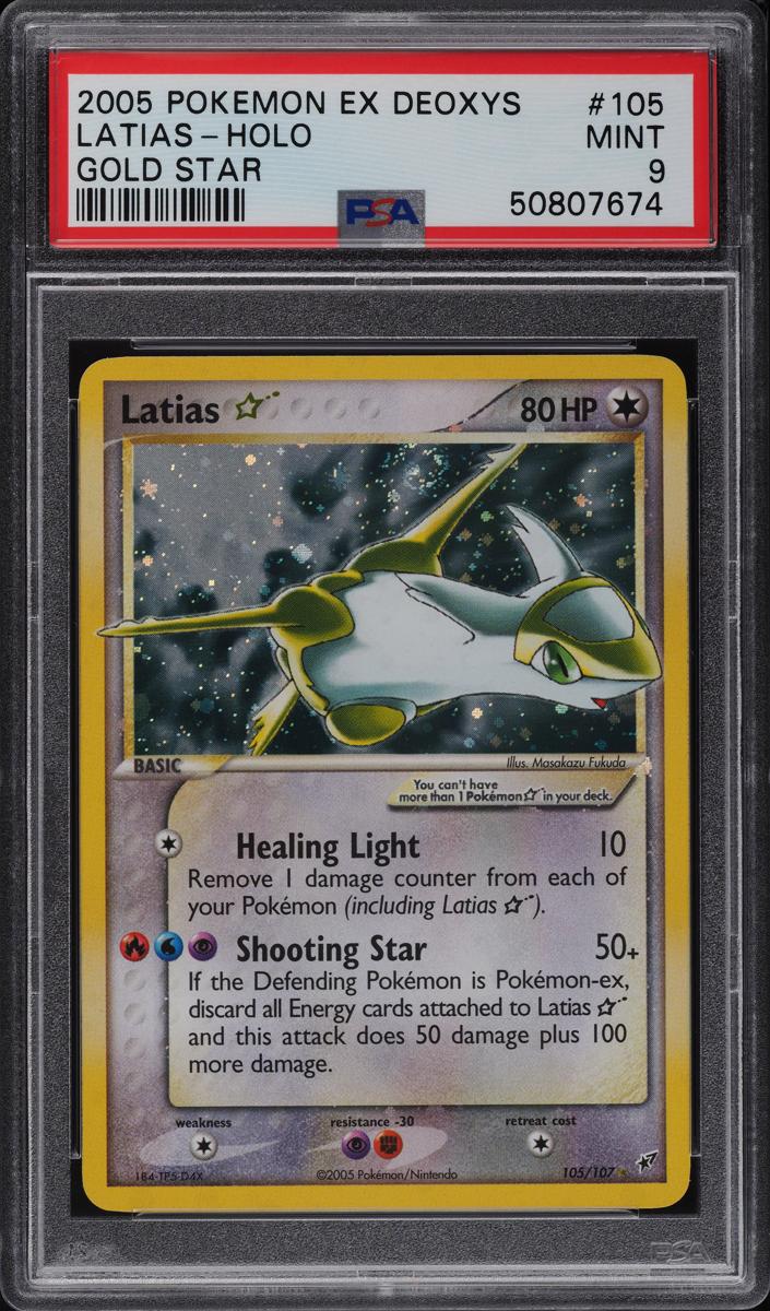 2005 Pokemon EX Deoxys Gold Star Latias #105 PSA 6