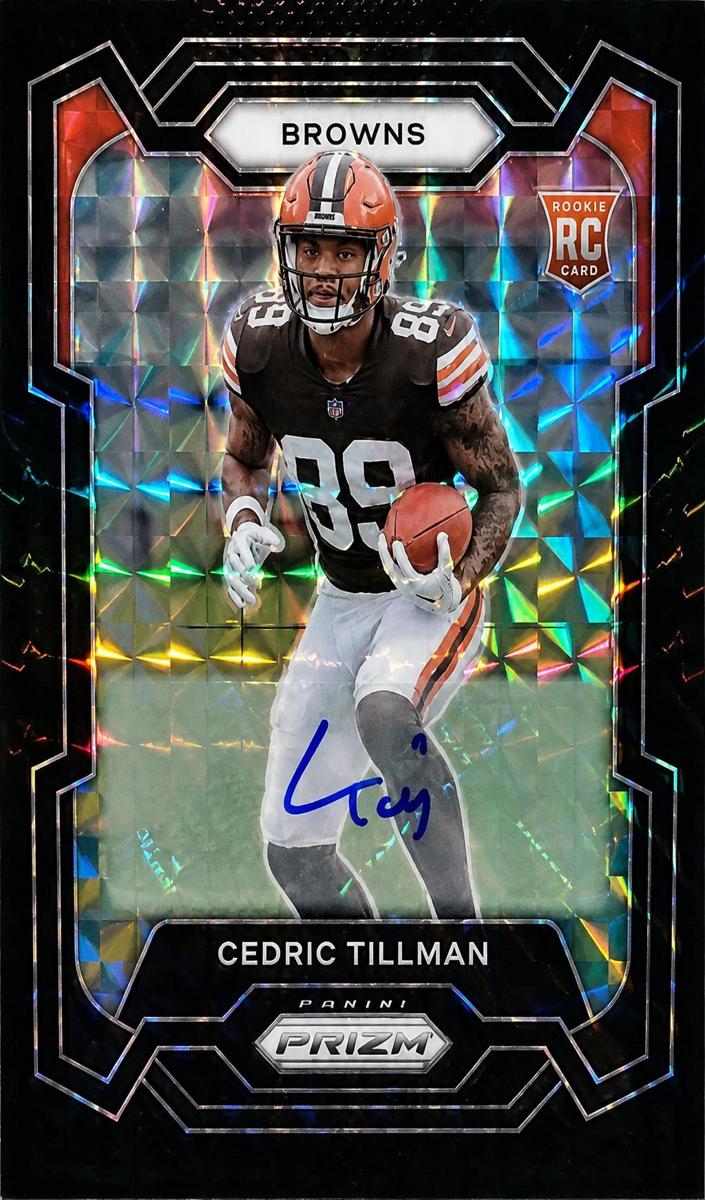 2023 Panini Prizm Football Black Finite Cedric Tillman #321 PSA 9