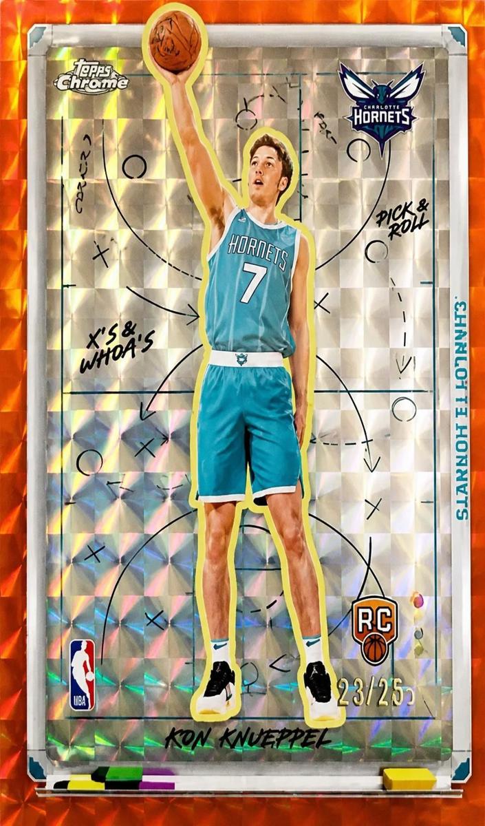2025 Topps Chrome Basketball Geometric Orange Refractor Kon Knueppel #XW-10 PSA 9