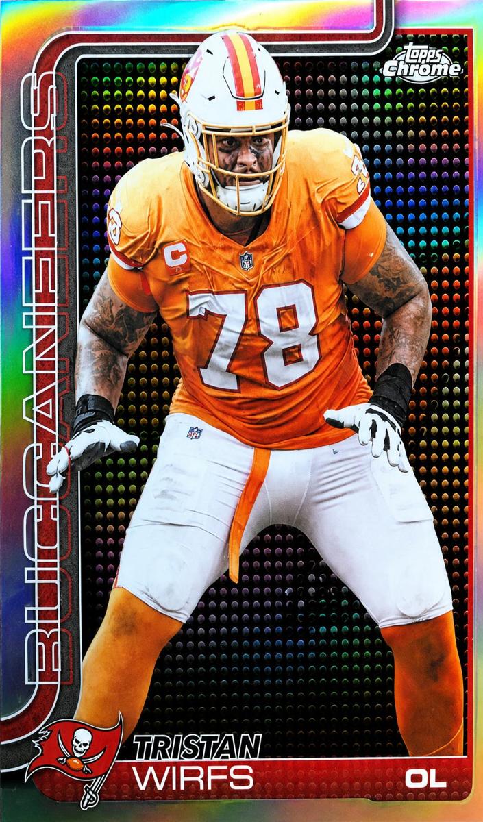 2025 Topps Chrome Football Lightboard Logo Variation Tristan Wirfs #287