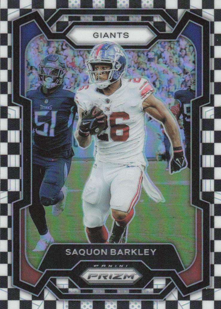2023 Panini Prizm Football Black and White Checker Saquon Barkley #225 PSA 9