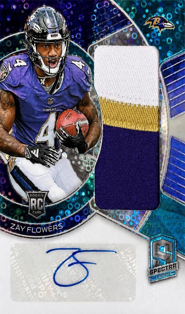 2023 Panini Spectra Football Neon Blue Zay Flowers #RAD-ZFL