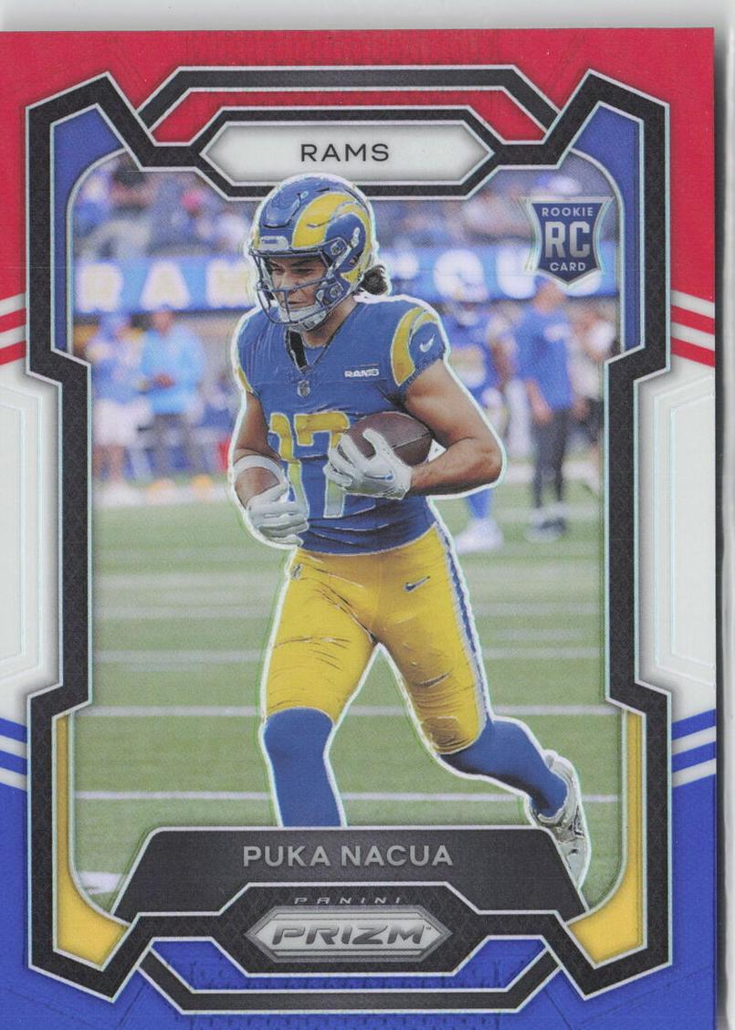 2023 Panini Prizm Football Red White Blue Puka Nacua #357 PSA 10