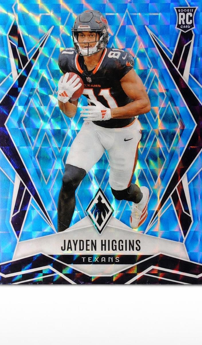 2025 Panini Phoenix Football Light Blue Pyramids Jayden Higgins #180