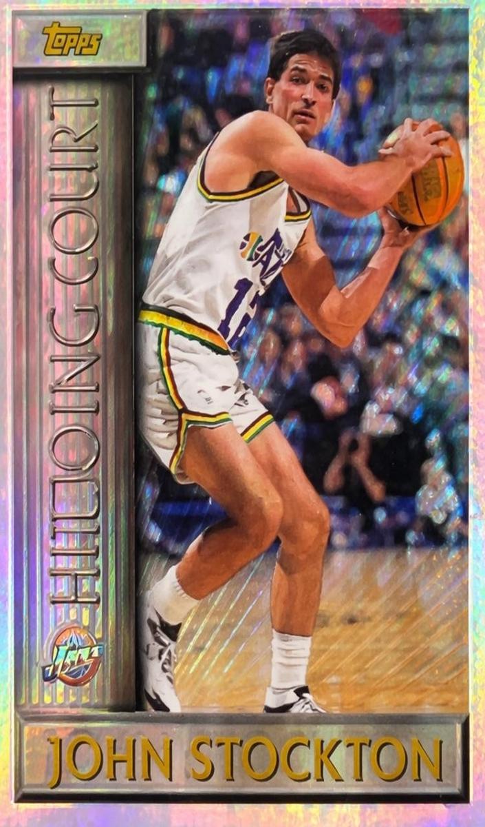 1996 Topps Basketball Refractor John Stockton #HC11