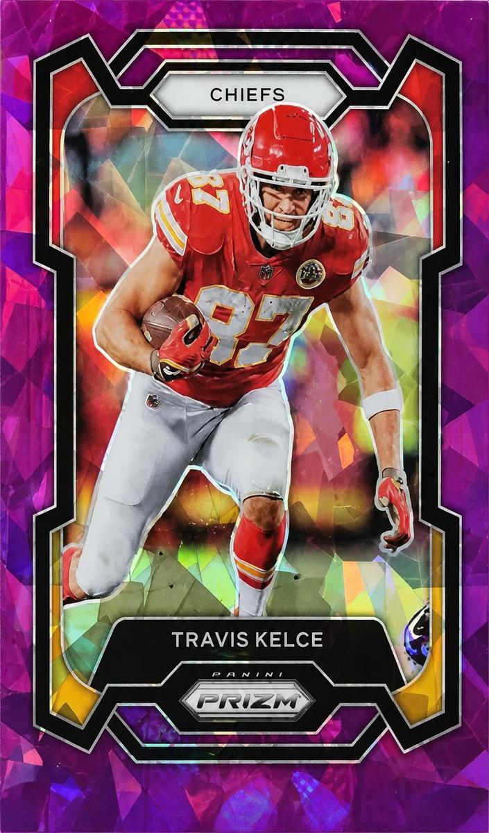2023 Panini Prizm Football Purple Ice Travis Kelce #151 PSA 9