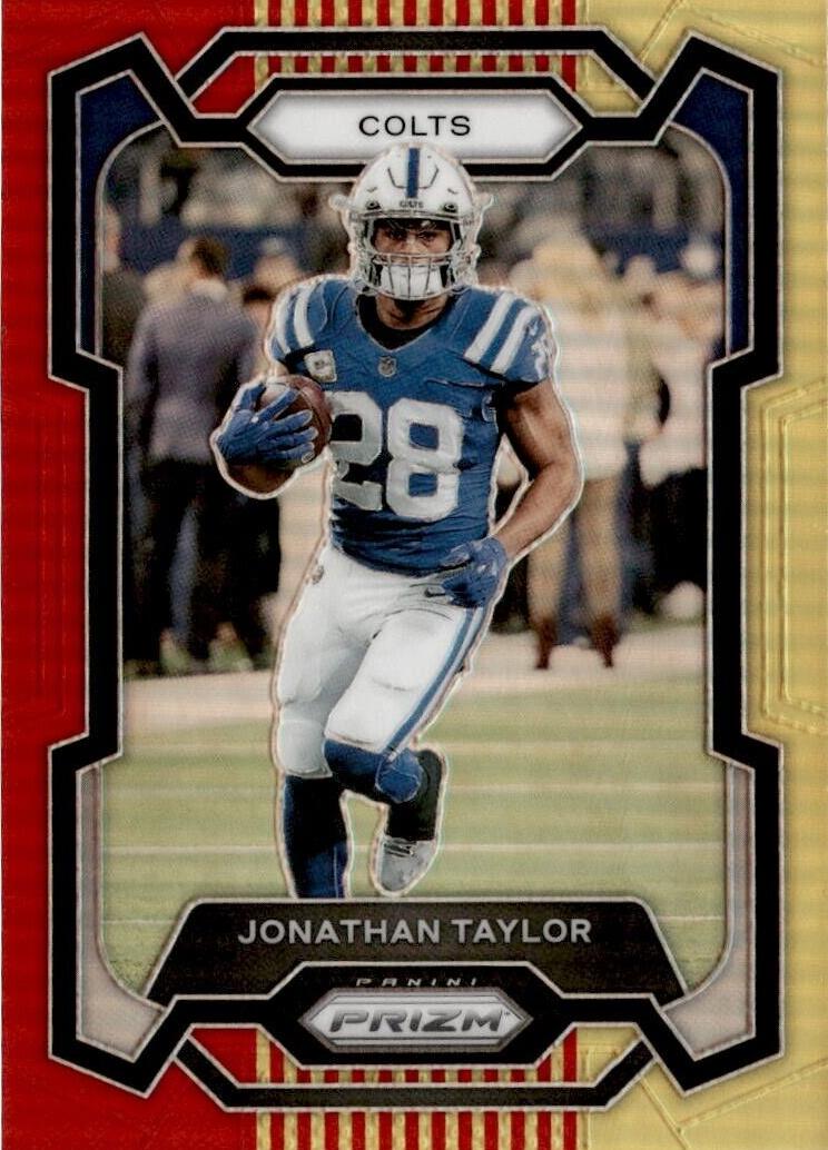 2023 Panini Prizm Football Red Yellow Jonathan Taylor #127 PSA 10