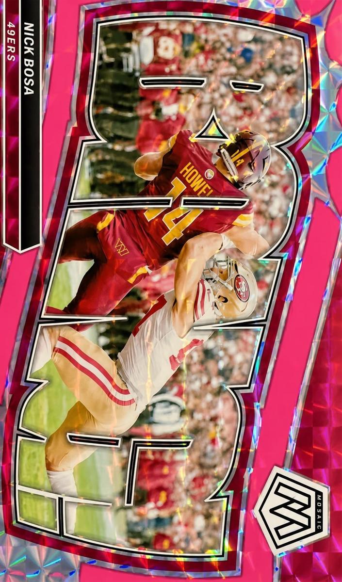 2024 Panini Mosaic Football Pink Fluorescent Nick Bosa #9