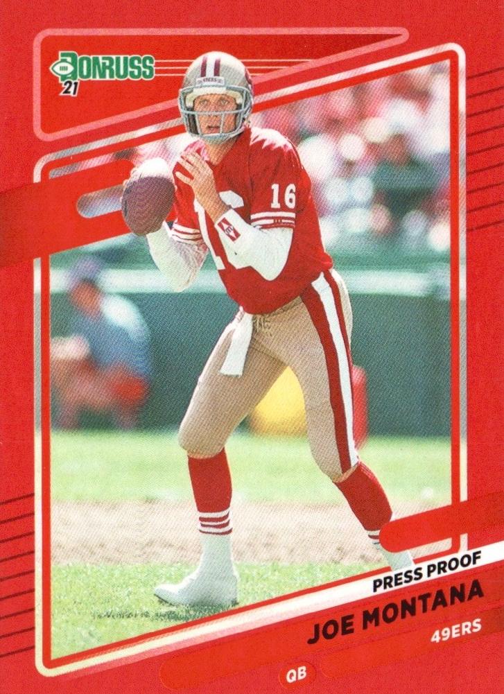 2021 Panini Donruss Football Press Proof Red Joe Montana #57 PSA 9