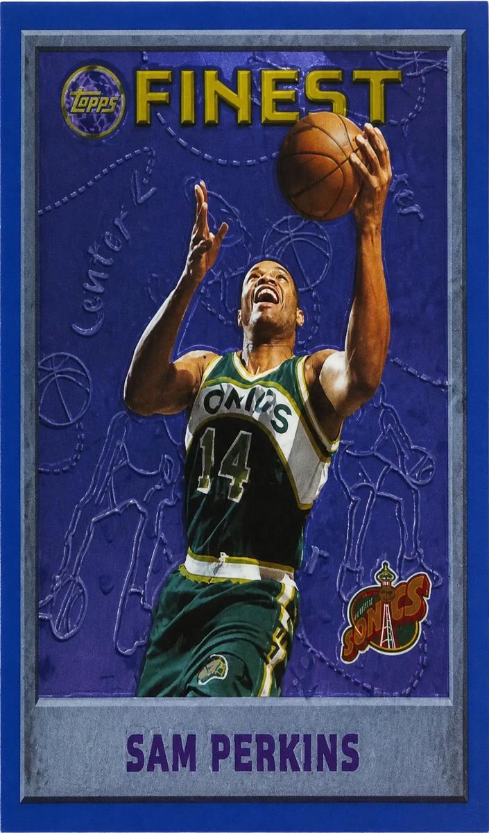 1995 Topps Finest Basketball Sam Perkins #94 PSA 9