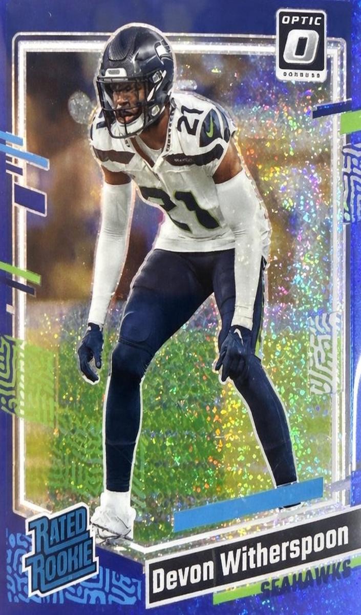 2023 Donruss Optic Football Blue Glitter Devon Witherspoon #292 PSA 9