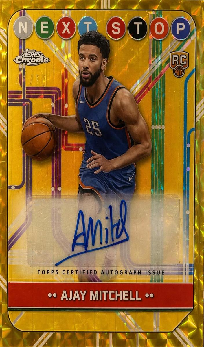 2024 Topps Chrome Basketball Gold Refractor Ajay Mitchell #NSS-AM PSA 9