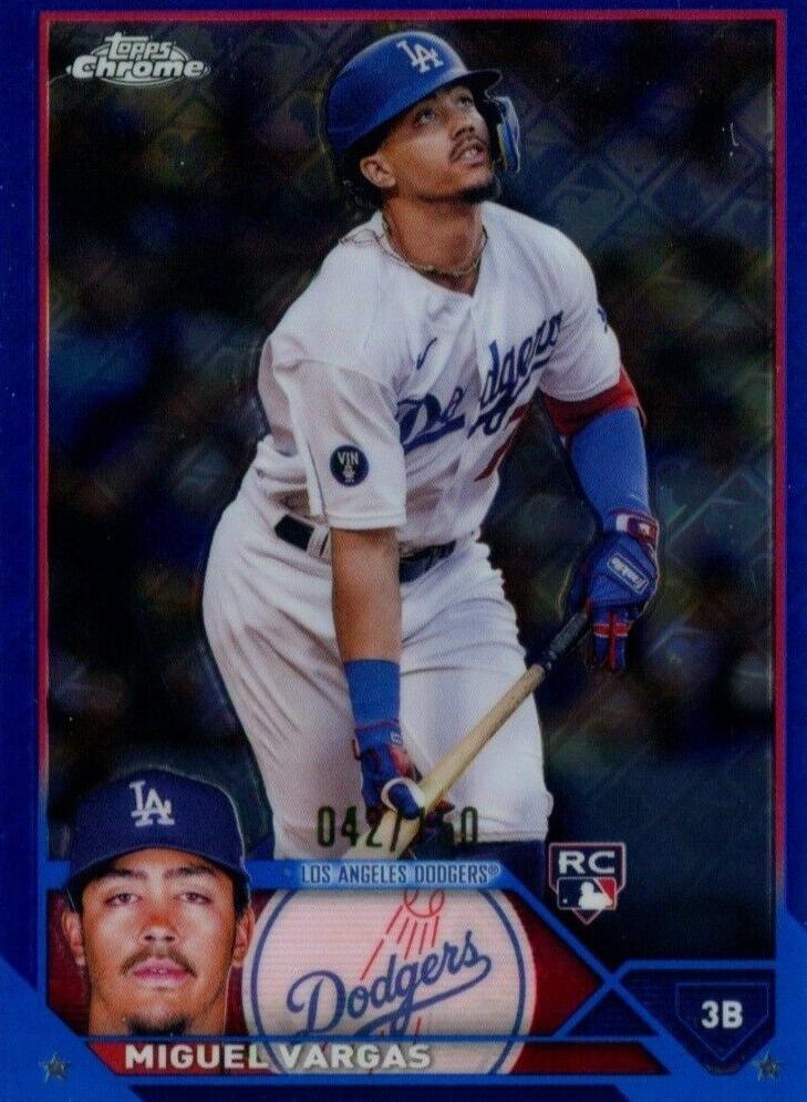 2023 Topps Chrome Logofractor Baseball Blue Miguel Vargas #161 PSA 10