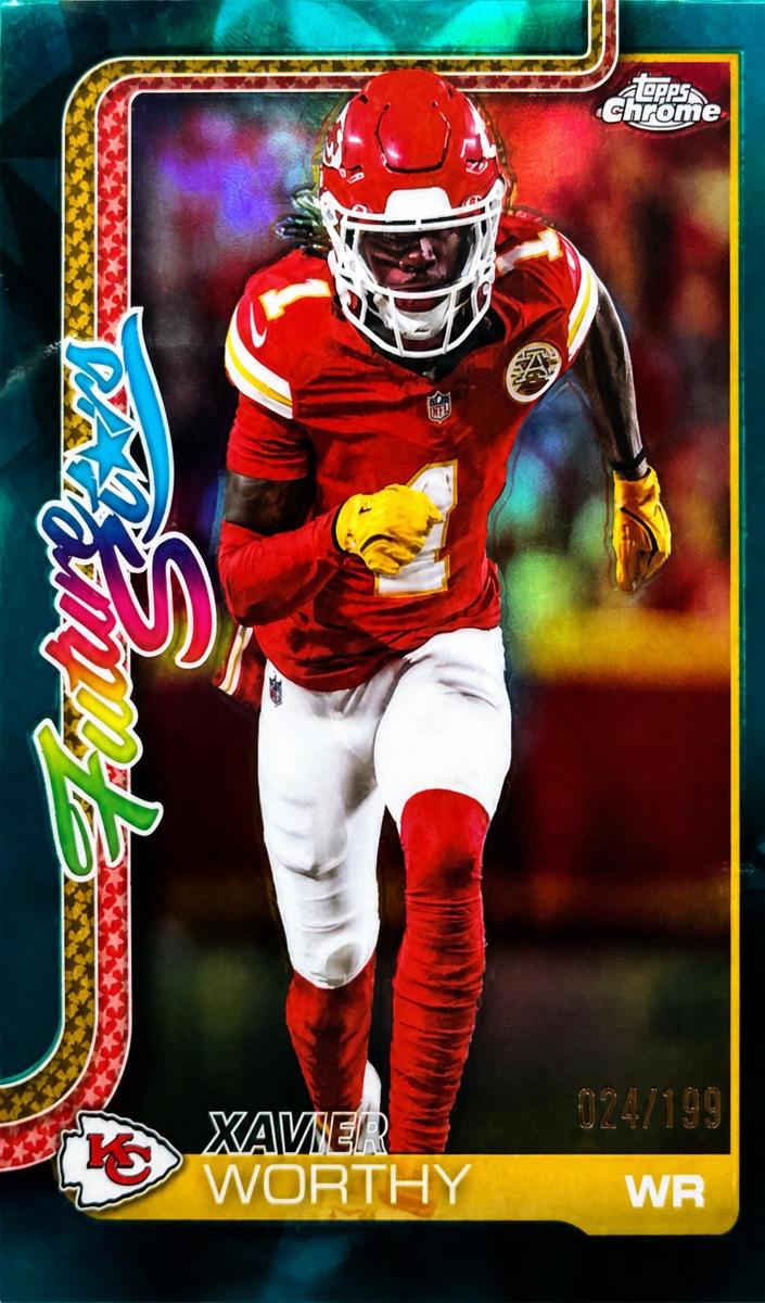 2025 Topps Chrome Football Aqua Refractor Xavier Worthy #FS-5