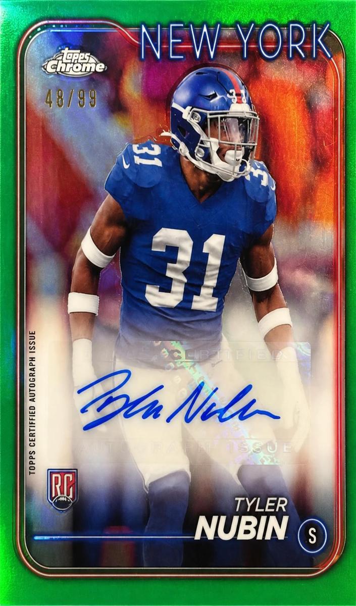 2024 Topps Chrome Football Green Refractor Tyler Nubin #RA-TNU