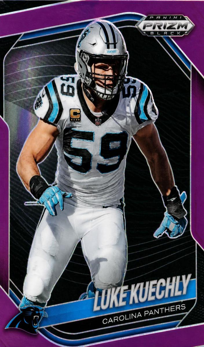 2025 Panini Prizm Black Football Purple Luke Kuechly #18