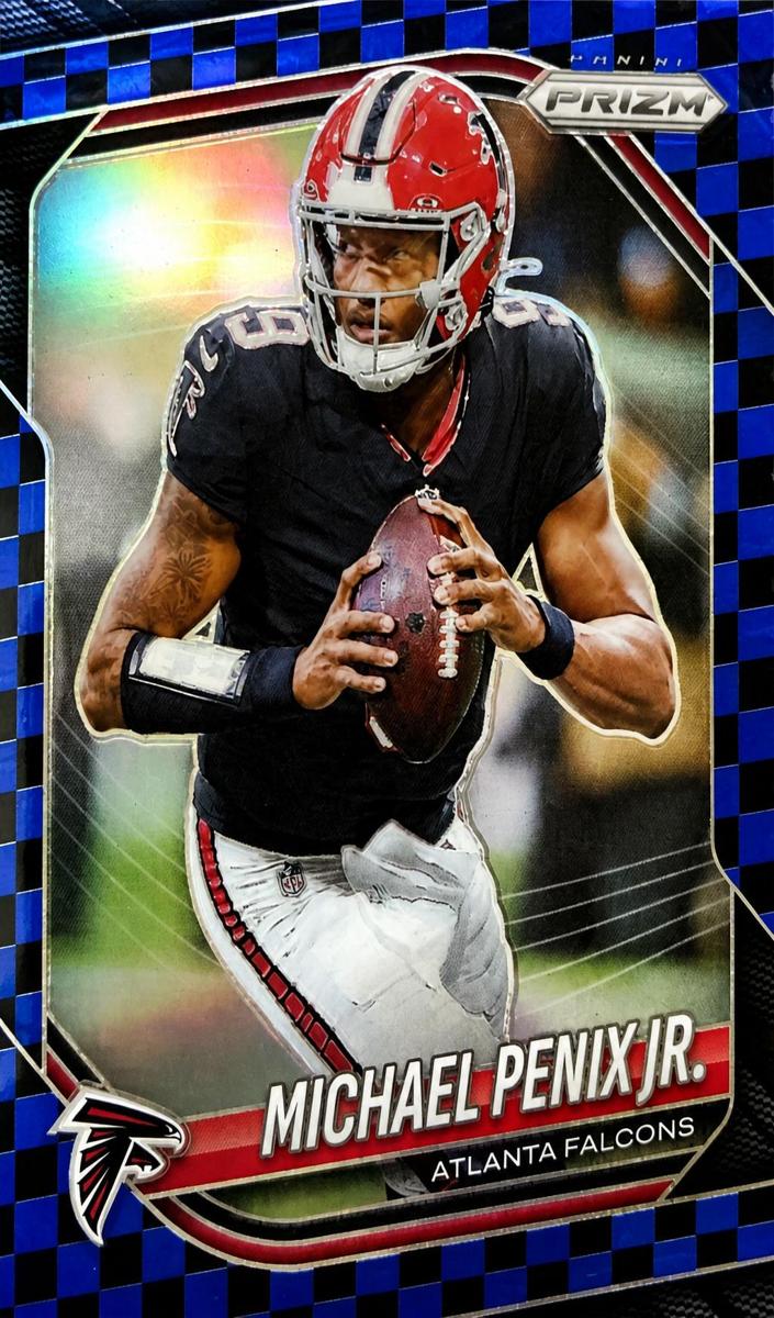 2025 Panini Prizm Football Black and Blue Checker Michael Penix Jr. #56