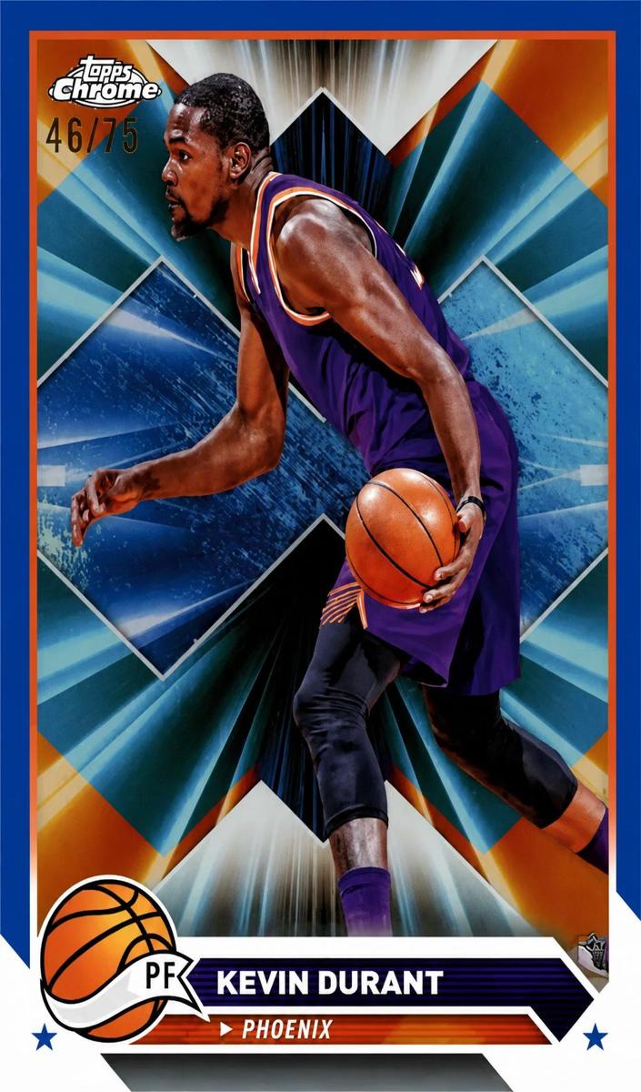 2023 Topps Chrome Basketball Blue Refractor Kevin Durant #50