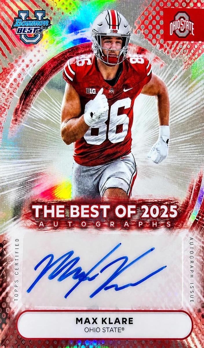 2025 Bowman Best University Football Max Klare #BOA-MK PSA 10