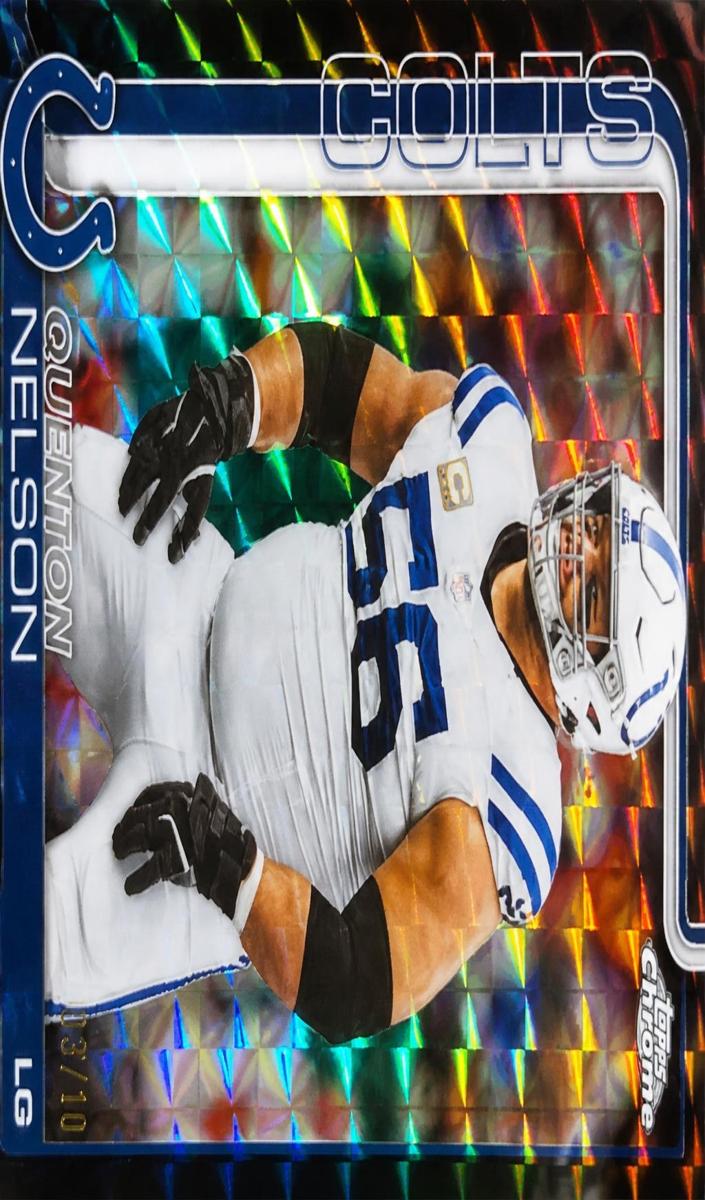 2025 Topps Chrome Football Black Geometric Refractor Quenton Nelson #144