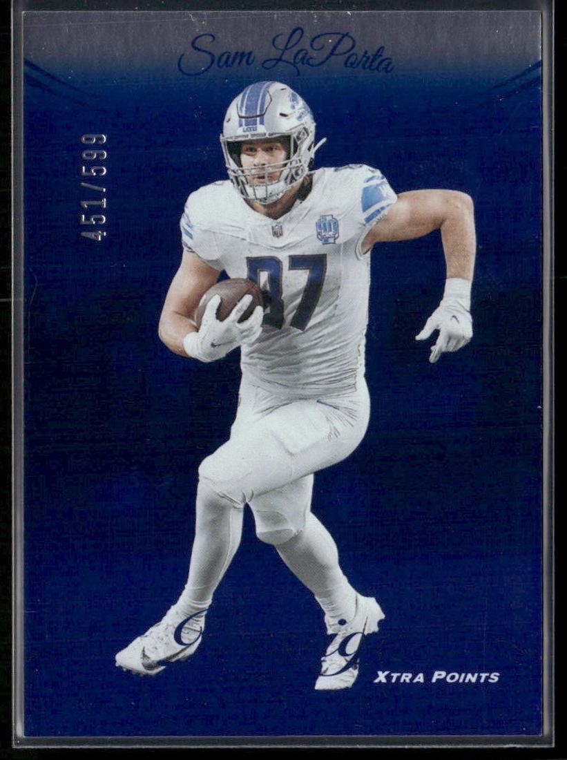 2024 Panini Prestige Football Blue Xtra Points Sam LaPorta #99 PSA 10