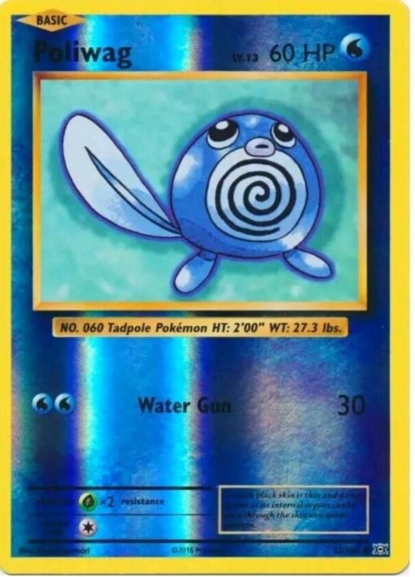 2016 Pokemon XY Evolutions Reverse Foil Poliwag #23