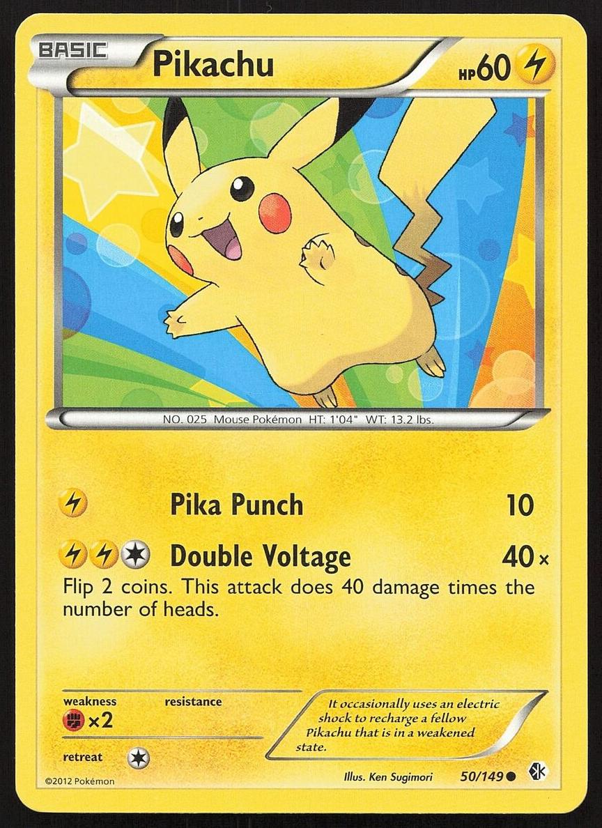 2012 Pokemon Black & White Boundaries Crossed Pikachu #50