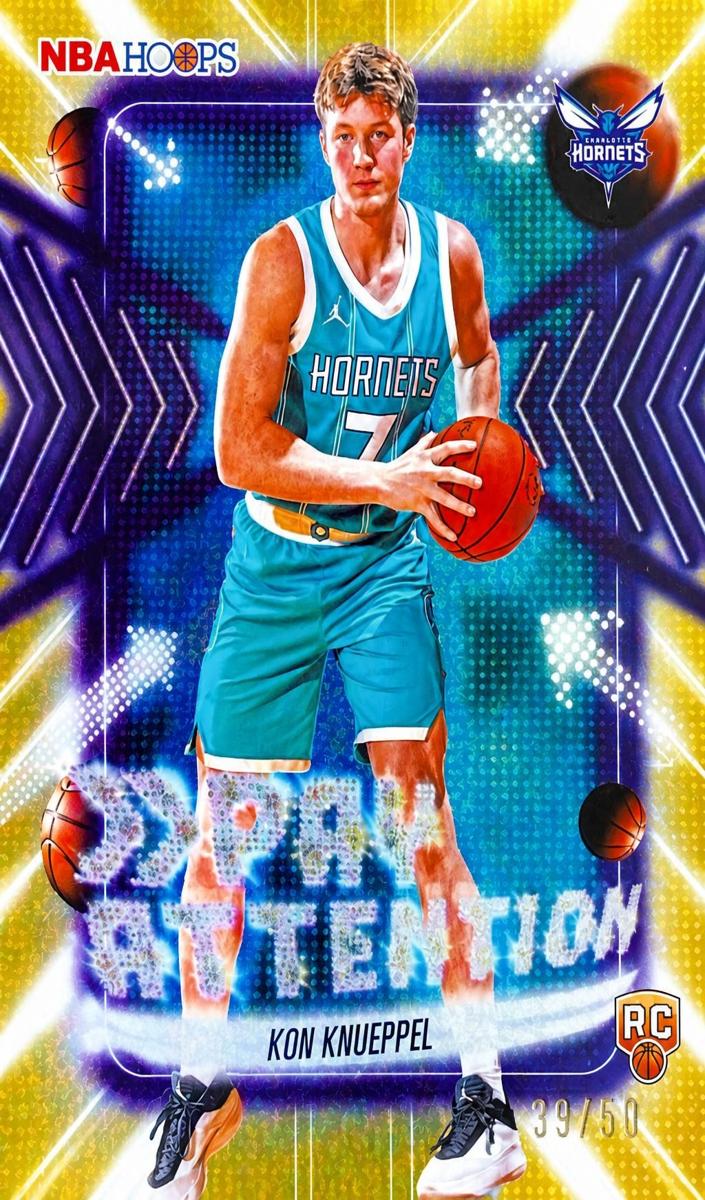 2025 Topps NBA Hoops Basketball Pixel Burst Gold Kon Knueppel #PA-19