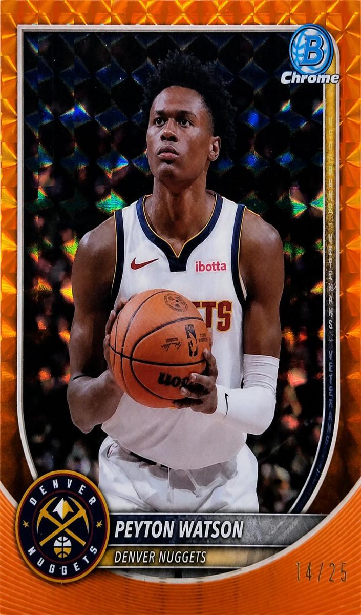 2025 Bowman Basketball Orange Geometric Refractor Peyton Watson #BCV-180