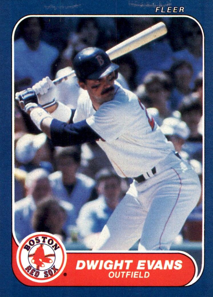 1986 Fleer Baseball Dwight Evans #348