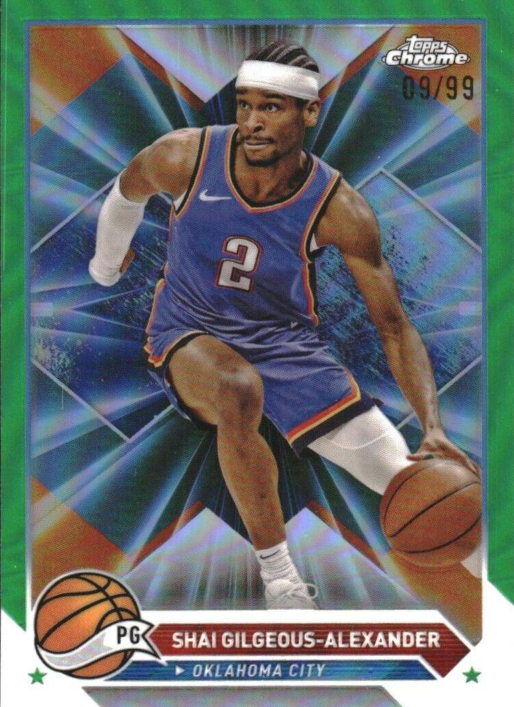 2023 Topps Chrome Basketball Green Refractor Shai Gilgeous-Alexander #53 PSA 8