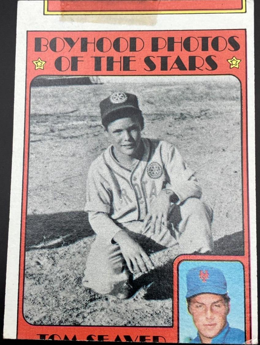 1972 Topps Baseball Boyhood Photo Tom Seaver #347 PSA 8.5