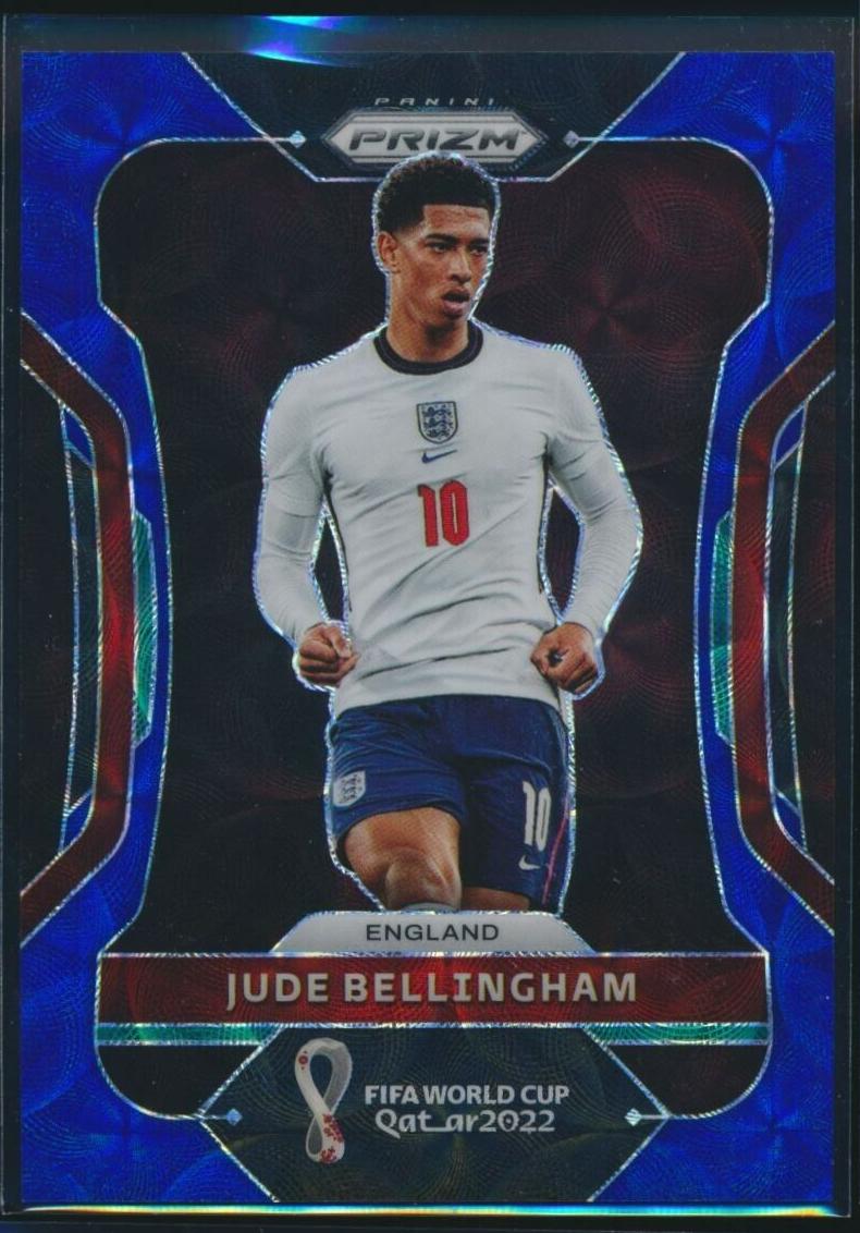 2022 Panini Prizm FIFA World Cup Qatar Soccer Choice Prizms Blue Jude Bellingham #90