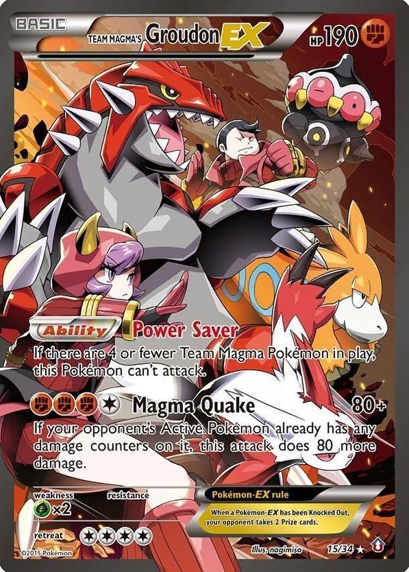 2015 Pokemon XY Double Crisis Team Magma's Groudon #15 RAW Ungraded