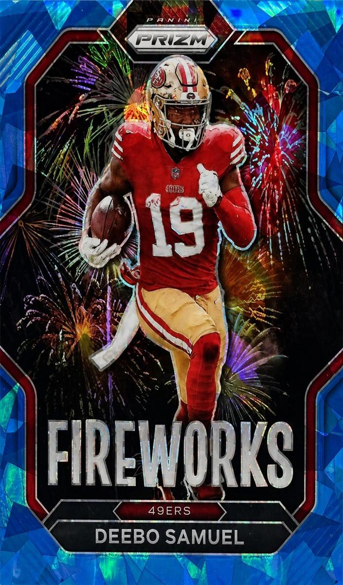 2022 Panini Prizm Football Blue Ice Deebo Samuel #F-17 PSA 8