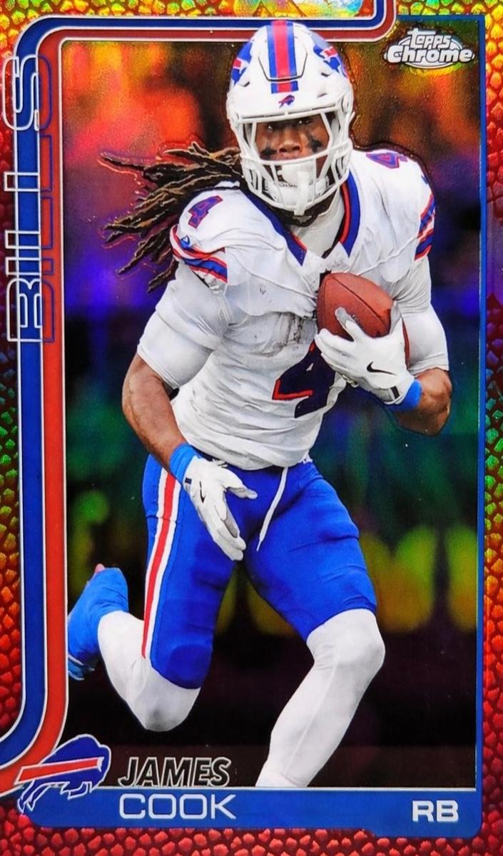 2025 Topps Chrome Football Football Leather Refractor James Cook #35