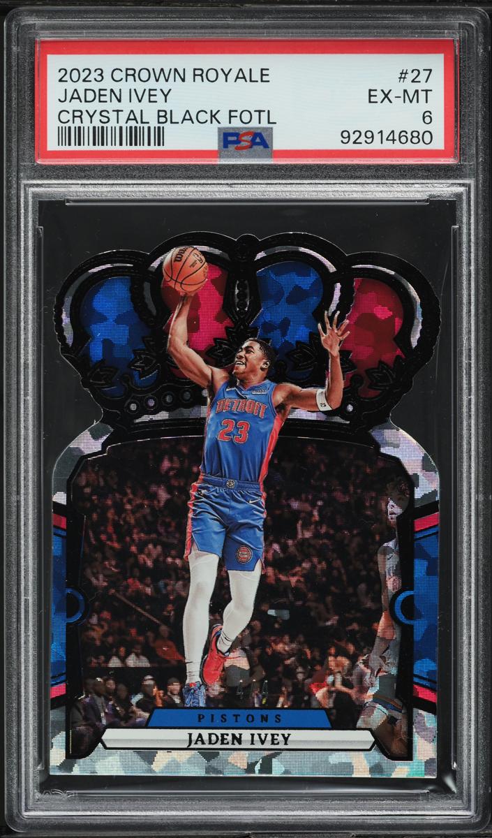 2023 Panini Crown Royale Basketball Crystal FOTL Black Jaden Ivey #27 PSA 5.5