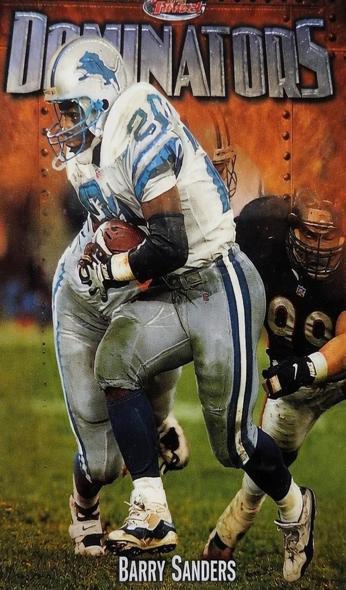 1997 Topps Finest Football With Coating Barry Sanders #200