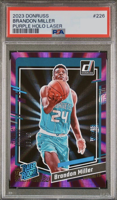 2023 Panini Donruss Basketball Holo Purple Laser Brandon Miller #226