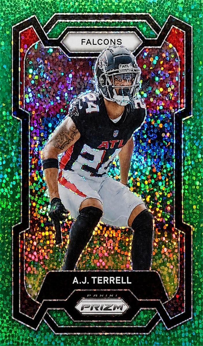 2023 Panini Prizm Football Green Sparkle A.J. Terrell #17 PSA 8.5