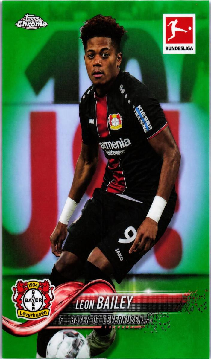 2018 Topps Chrome Bundesliga Soccer Green Leon Bailey #38