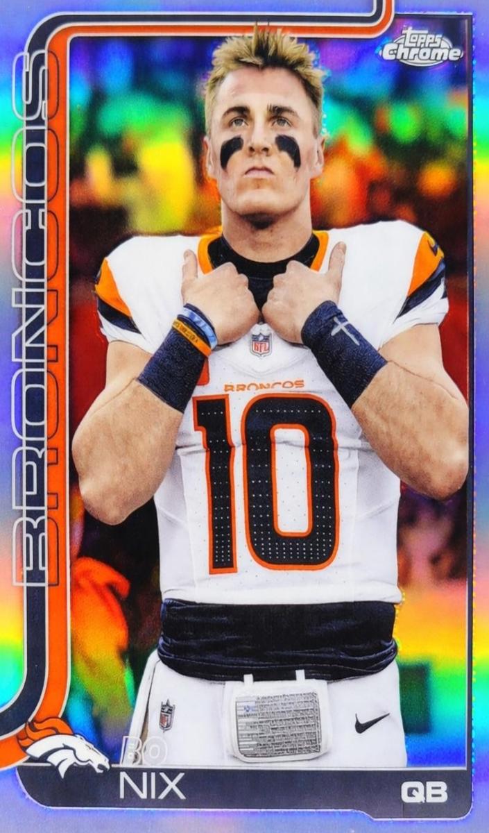 2025 Topps Chrome Football Bo Nix #88 PSA 9