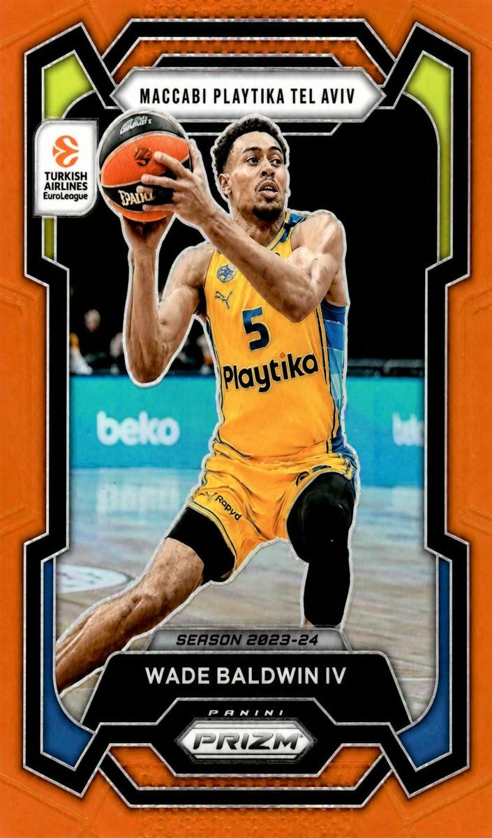 2023 Panini Prizm Turkish Airlines EuroLeague Basketball Orange Wade Baldwin IV #3
