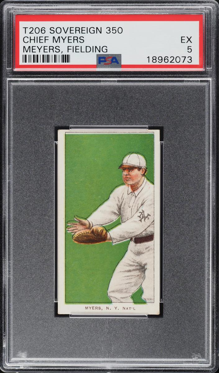 1909-11 T206 Baseball Fielding Chief Myers #NNO PSA 3