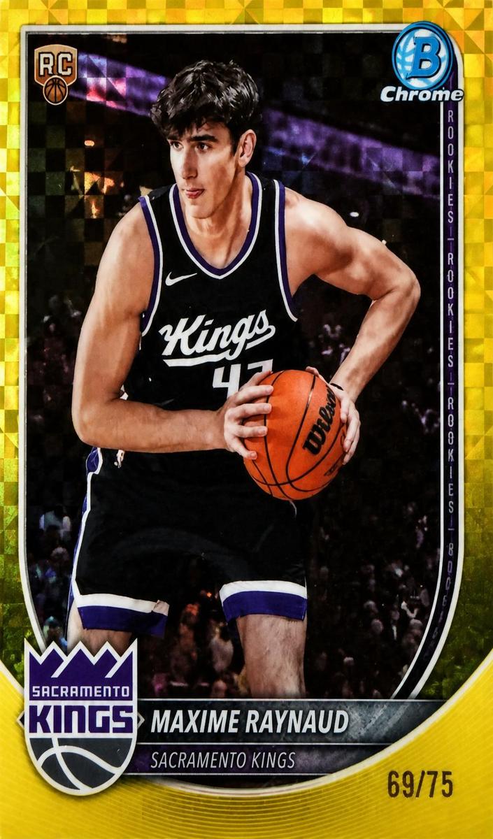 2025 Bowman Mega Box Basketball Yellow Mojo Refractor Maxime Raynaud #BCV-43