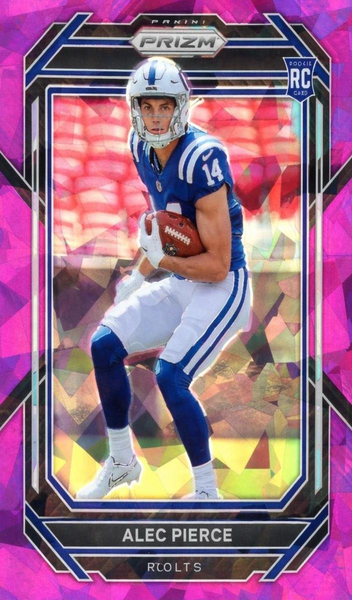 2022 Panini Prizm Football Purple Ice Alec Pierce #330 PSA 9